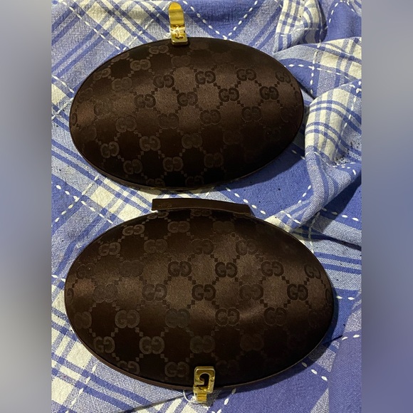 Gucci satin hard sided clutch
